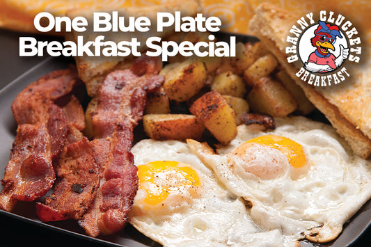 Granny Cluckets Blue Plate Breakfast